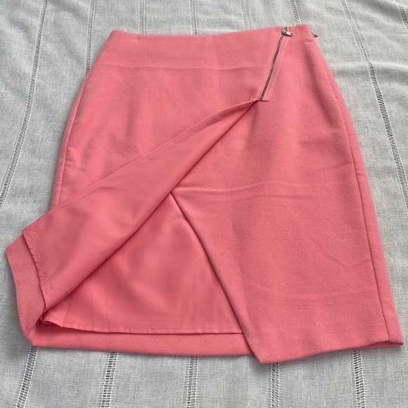 Loft NWT barbiecore pink pencil skirt with zipper embellishment. - Picture 3 of 14